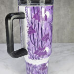 winter bats purple gothic halloween 40oz insulated tumbler with handle