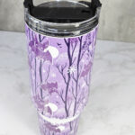 winter bats purple gothic halloween 40oz insulated tumbler with handle