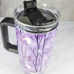 winter bats purple gothic halloween 40oz insulated tumbler with handle