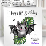 19734 bat monstera gothic card 1