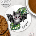 19735 bat monstera gothic coaster 1