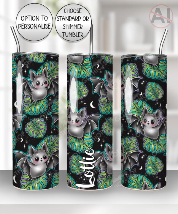 19736 bat monstera gothic tumbler 2