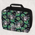 plantbatty bat with monstera gothic insulated cooler lunch bag option to personalise