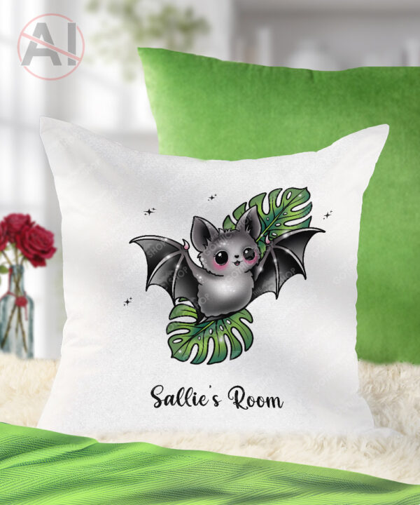 19748 bat monstera gothic cushion 1