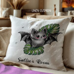 19748 bat monstera gothic cushion 2