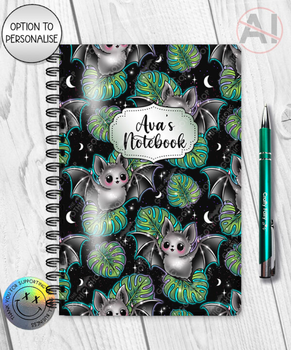 19749 bat monstera gothic notebook 2