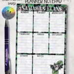 19750 bat monstera gothic weekly planner notepad 2