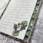 plantbatty bat with monstera gothic notepad optional to personalise