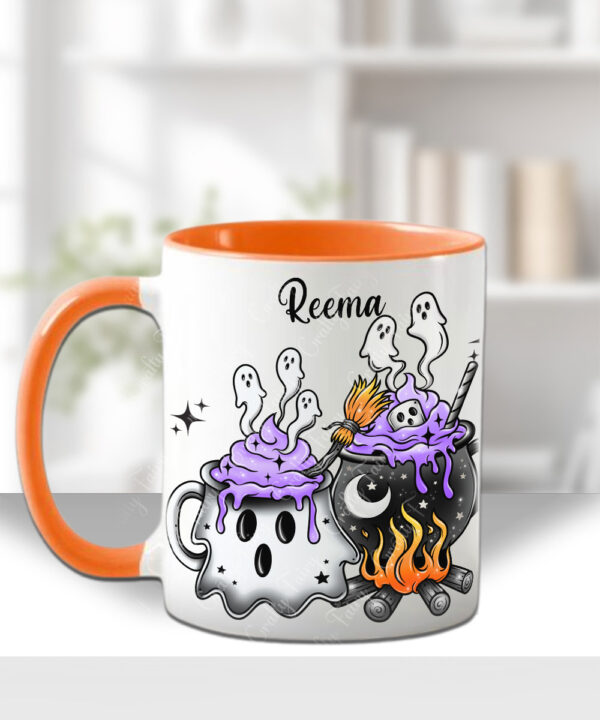 19759 ghost cauldron halloween personalised mug 3