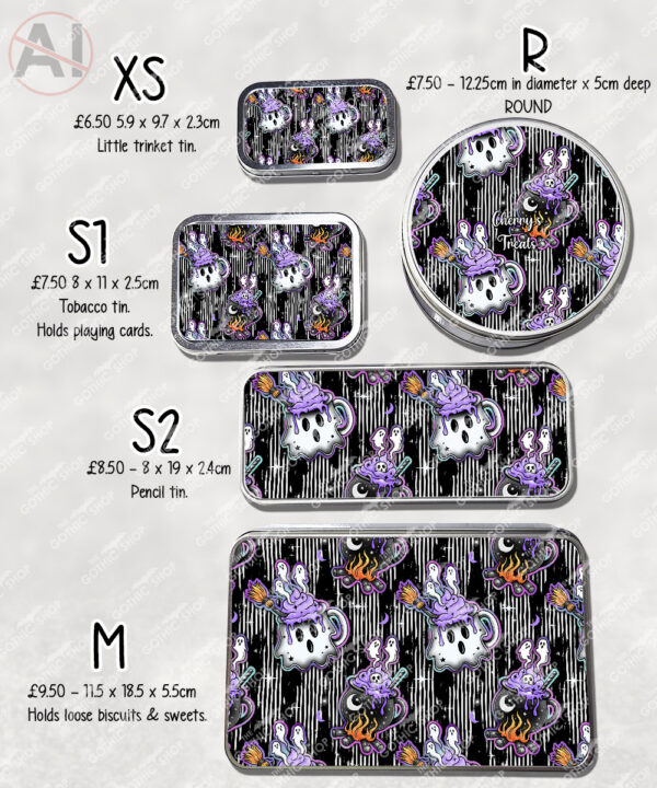 19763 ghost cauldron halloween personalised tin 4