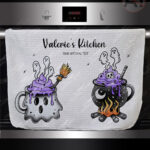 19766 ghost cauldron halloween kitchen towel 1