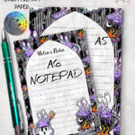 19773 ghost cauldron halloween a5 a6 notepad