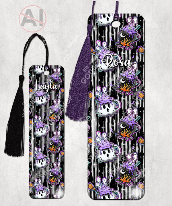 19775 ghost cauldron halloween metal bookmark 1