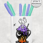 19777 ghost cauldron halloween pen pot 1