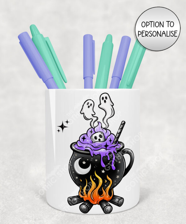 19777 ghost cauldron halloween pen pot 1
