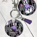 19778 ghost cauldron halloween keyring 1