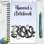 19785 boo ghosts halloween a5 notebook 1
