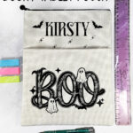 boo lacy ghosts gothic halloween book or tablet pouch bag option to personalise
