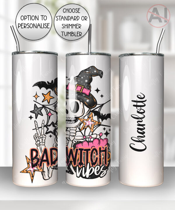 19799 bad witch vibes gothic halloween tumbler 2
