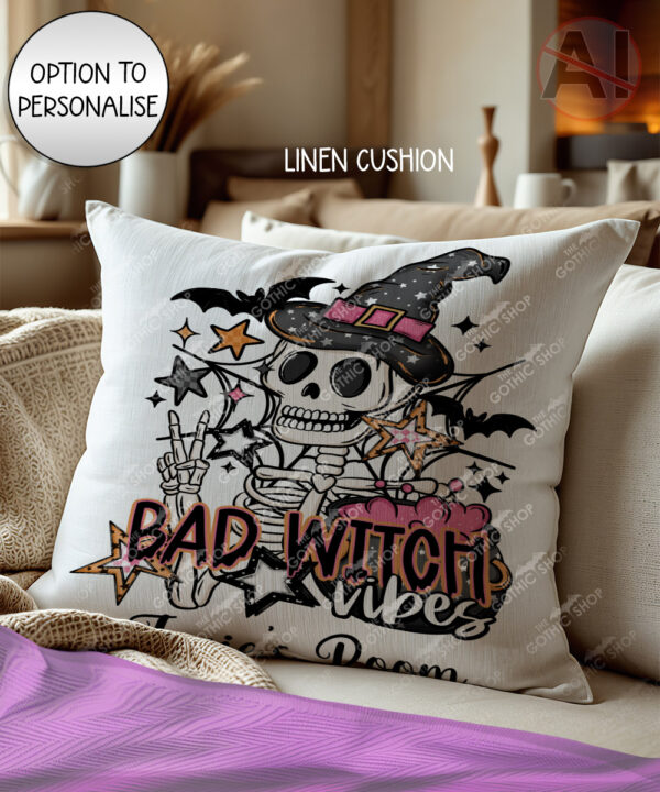 19801 bad witch vibes gothic halloween cushion 2