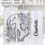 19816 personalised floral skull gothic tumbler 1