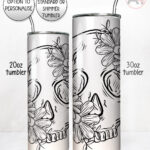 19816 personalised floral skull gothic tumbler 2