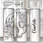19816 personalised floral skull gothic tumbler 3