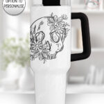 19817 personalised floral skull gothic 40oz tumbler 2