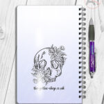 19818 personalised floral skull gothic a5 notebook 2