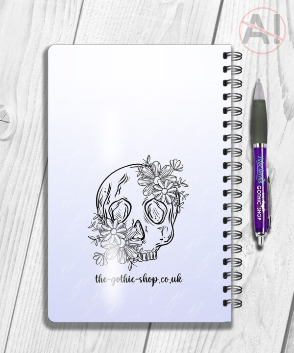 19818 personalised floral skull gothic a5 notebook 2