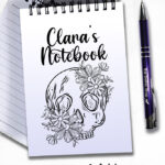 19818 personalised floral skull gothic a5 notebook 3