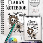 19833 ghost flowers personalised a5 a6 notebook 1