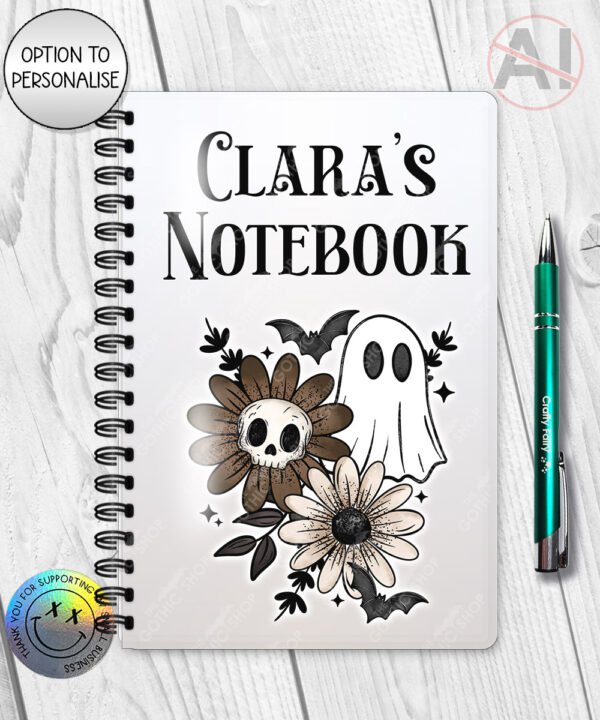 19833 ghost flowers personalised a5 notebook 2