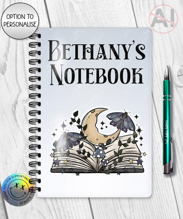 19840 cottagecore bookish open book a5 notebook 2