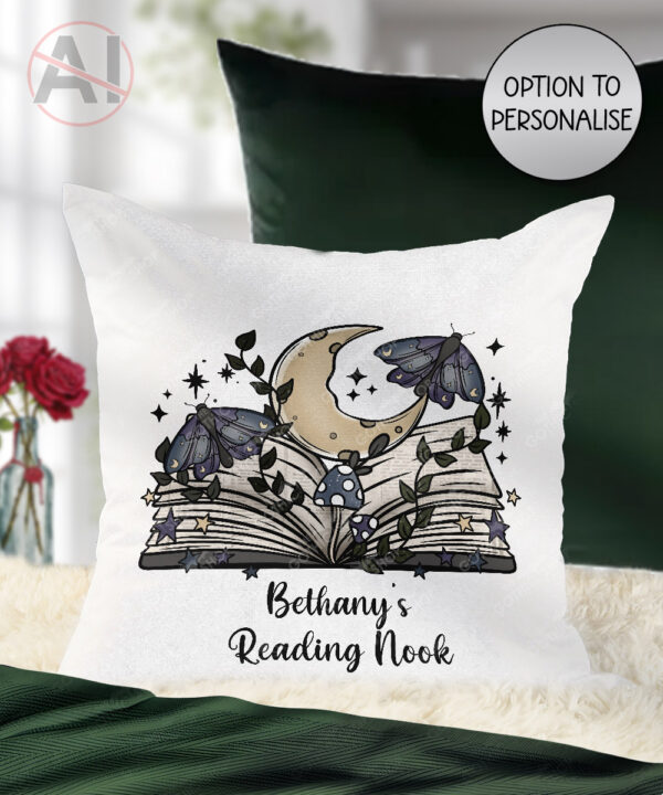 19841 cottagecore bookish open book cushion 1