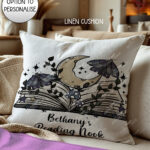19841 cottagecore bookish open book cushion 2