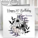 19844 floral=bat gothic birthday card 1