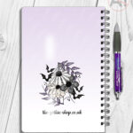 19849 floral bat gothic a5 notebook 3