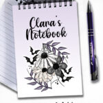 19849 floral=bat gothic a6 notebook 1