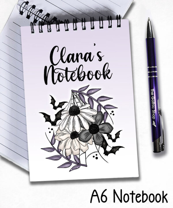 19849 floral=bat gothic a6 notebook 1