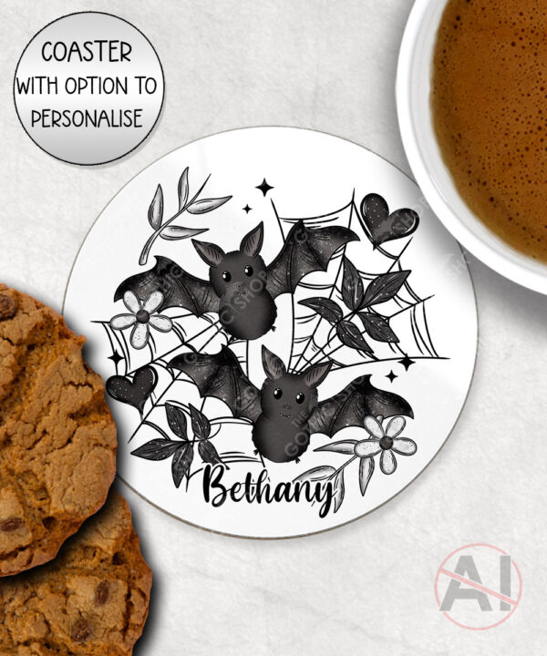 19853 bats personalised gothic coaster