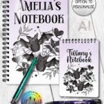 19857 bats personalised gothic notebook 1