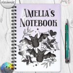 19857 bats personalised gothic notebook a5 3