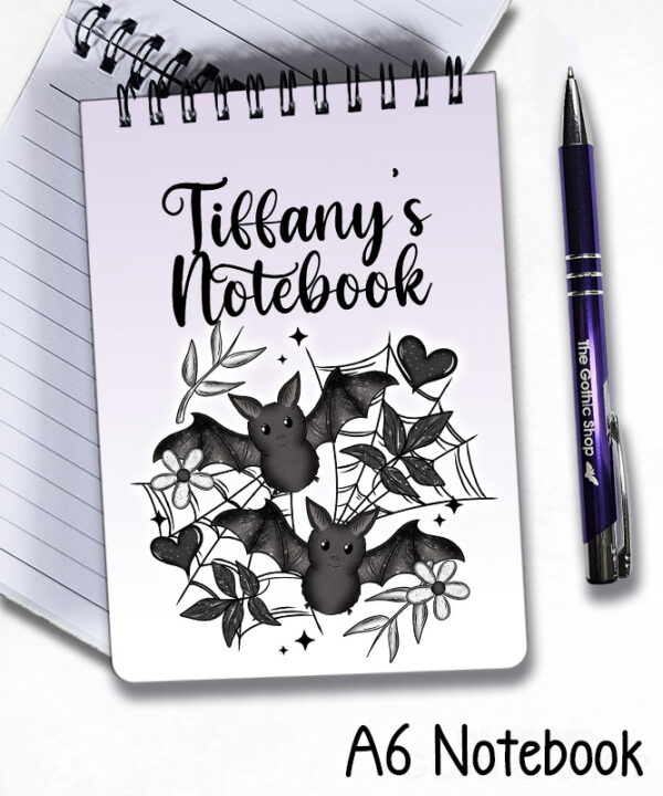 19857 bats personalised gothic notebook a6 2