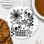 19869 grungy goth skull coaster 1
