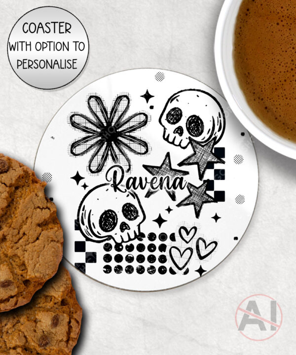 19869 grungy goth skull coaster 1