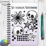 19872 grungy goth skull a5 notebook 1