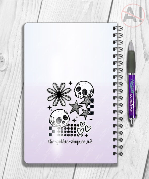 19872 grungy goth skull a5 notebook 2