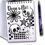 19872 grungy goth skull a6 notebook 1