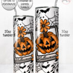 19874 halloween pumpkins personalised tumbler 2